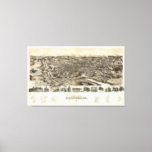Impressão Em Tela Roanoke, Virgínia (1891)