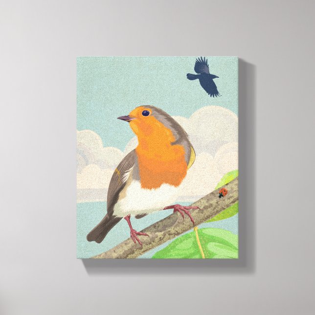 Impressão Em Tela Robin e Ladybird (Frente)