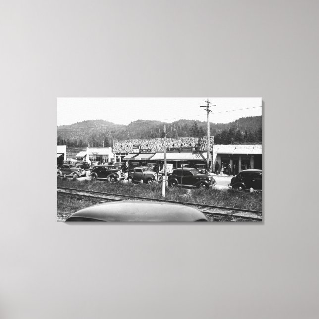 Impressão Em Tela Rockaway, Oregon Main Business Section (Frente)