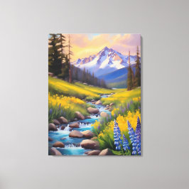 Impressão Em Tela Rocky Mountain Primavera Meadow Sunshine Creek