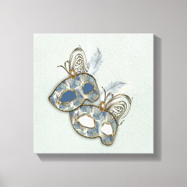 Impressão Em Tela Rococo Rich Pattern design com máscaras (Frente)