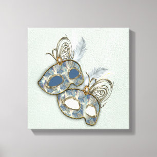 Impressão Em Tela Rococo Rich Pattern design com máscaras