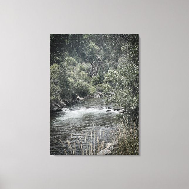 Impressão Em Tela Roda d'água ao longo do rio (Frente)