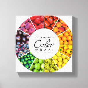 Impressão Em Tela Roda de cor fruta e vegetal (12 cores)