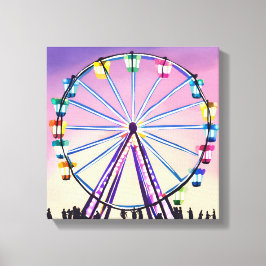 Impressão Em Tela Roda Gigante Pôr do Sol | Aquarela Bonita