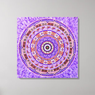 Impressão Em Tela Roda violeta Mandala