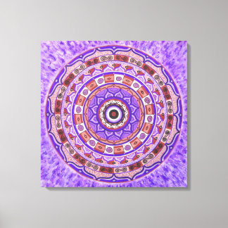 Impressão Em Tela Roda violeta Mandala