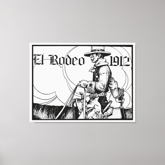 Impressão Em Tela Rodeo Cowboy Country 1912 Arte Ocidental (Frente)