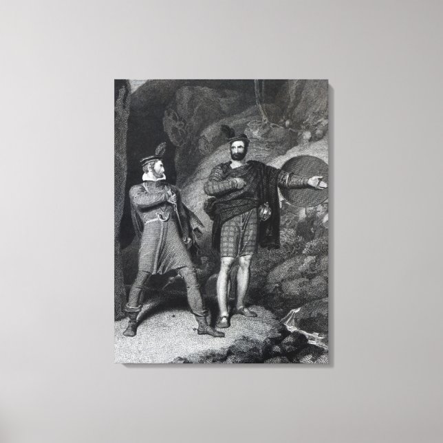 Impressão Em Tela Roderick Dhu e um Clansman (Frente)