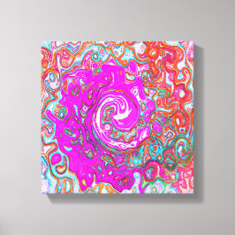 Impressão Em Tela Rodovalho Abstrato da Groovy Roxo e Laranja