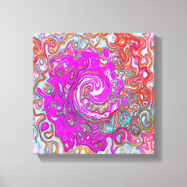 Impressão Em Tela Rodovalho Abstrato da Groovy Roxo e Laranja (Frente)