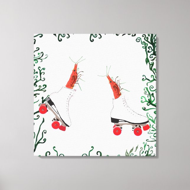 Impressão Em Tela Roller Skating Shrimps Wall Art (Frente)