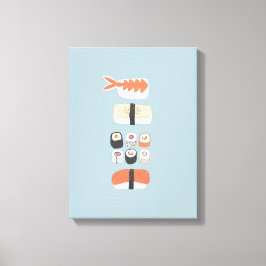 Impressão Em Tela Rolo de Sushi Nigiri Maki Japonês