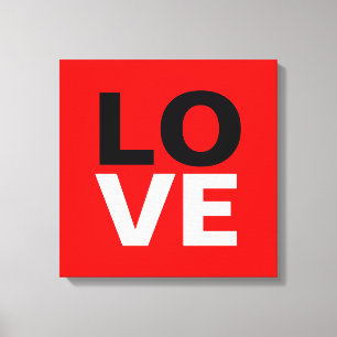 Impressão Em Tela Romance Único do Amor com Fundo Vermelho