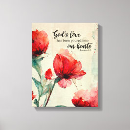 Impressão Em Tela Romanos 5:5 Bíblia de amor de Deus Verso Flores Ro