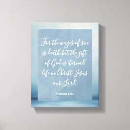 Impressão Em Tela Romanos 6:23 Verso de Bíblia Personalizável