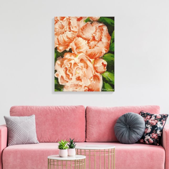 Impressão Em Tela Rosa (Insitu(Sala de estar))