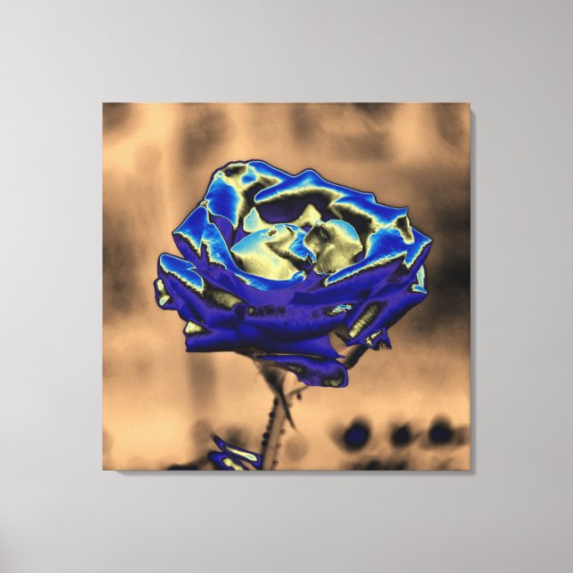 Impressão Em Tela Rosa azul (Frente)