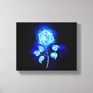 Impressão Em Tela Rosa Azul Ardente