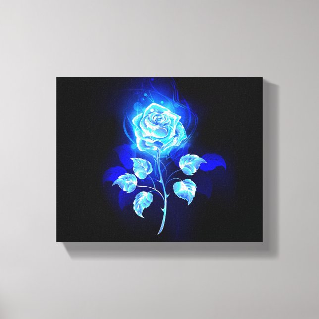 Impressão Em Tela Rosa Azul Ardente (Frente)