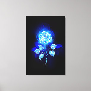 Impressão Em Tela Rosa Azul Ardente