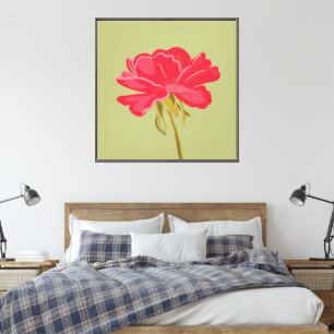 Impressão Em Tela Rosa Bloom Modern Floral Wall