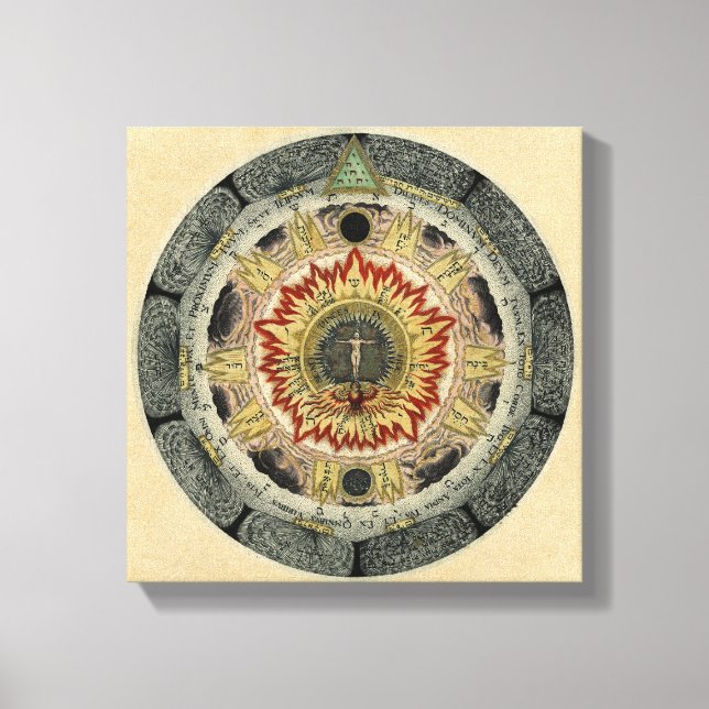 Impressão Em Tela Rosa Cósmico Mandala (Frente)