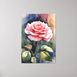 Impressão Em Tela Rosa de Aquarela