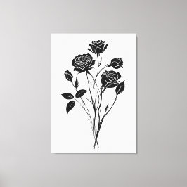 Impressão Em Tela Rosa de tinta minimalista com arte palorística a p