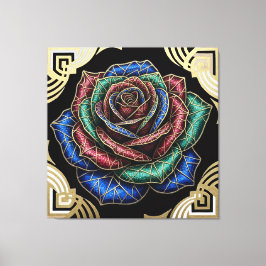 Impressão Em Tela Rosa Deco