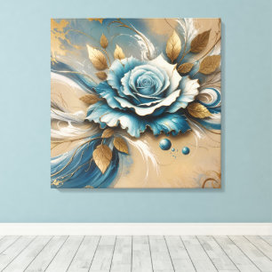 Impressão Em Tela Rosa Dourado e lacrimogêneo