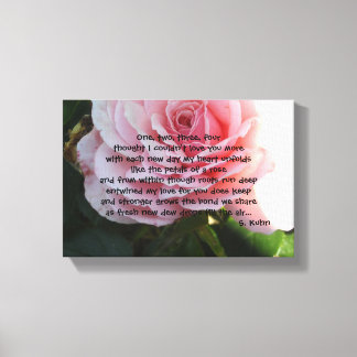 Impressão Em Tela Rosa Elegante com Verso Romântico