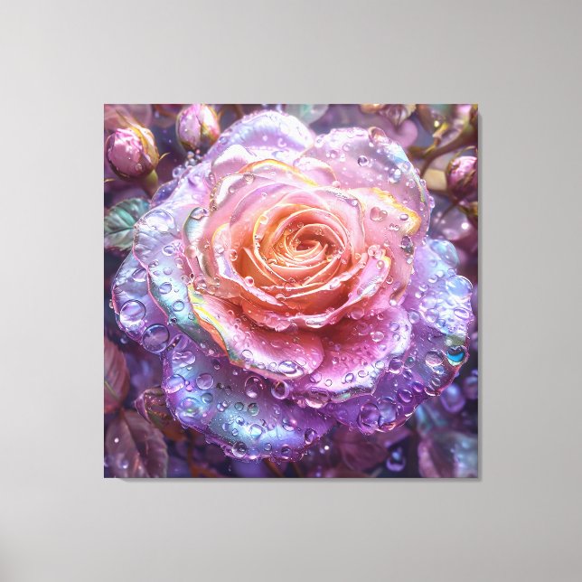 Impressão Em Tela Rosa lindamente detalhada (Frente)