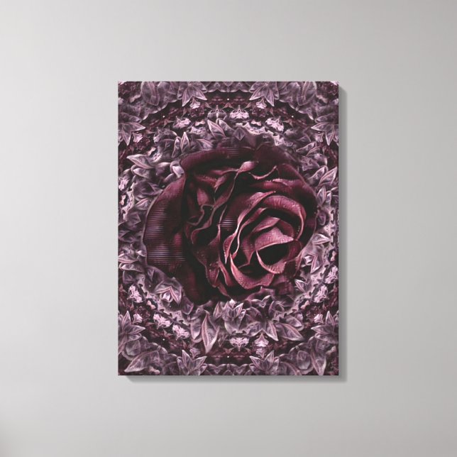 Impressão Em Tela Rosa Mandala (Frente)