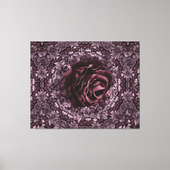 Impressão Em Tela Rosa Mandala (Frente)