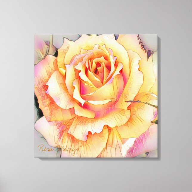 Impressão Em Tela Rosa ‘Manyo’ [Premium Canvas] (Frente)
