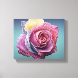 Impressão Em Tela Rosa multicolor