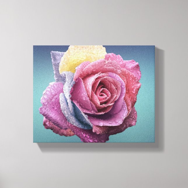 Impressão Em Tela Rosa multicolor (Frente)