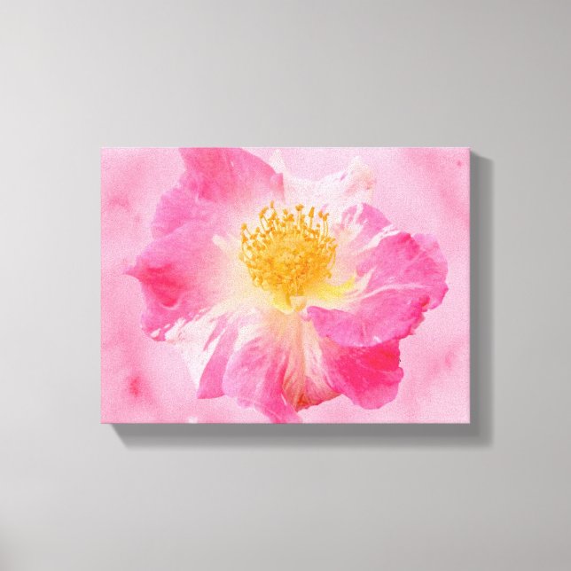 Impressão Em Tela Rosa Rosa (Frente)