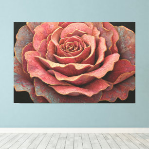 Impressão Em Tela Rosa Rosa Amarela e Branca – Arte Abstrata para Pa