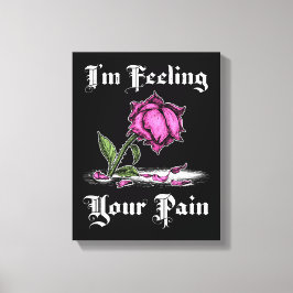 Impressão Em Tela Rosa Rosa em Desespero Texto Branco