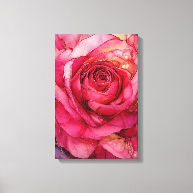 Impressão Em Tela Rosa rosa-rosa, flor elegante (Frente)