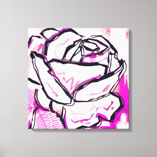 Impressão Em Tela Rosa Rosa Rosa Rosa Watercolor Abstrato Arte Color