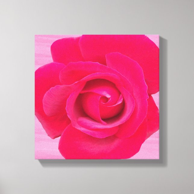 Impressão Em Tela Rosa Rosa Vermelha Romântica (Frente)
