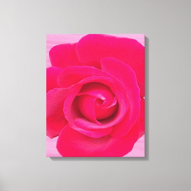 Impressão Em Tela Rosa Rosa Vermelha Romântica (Frente)