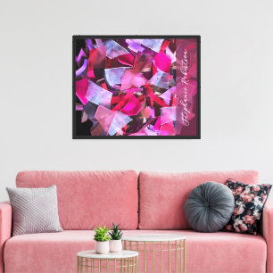Impressão Em Tela Rosa Roxo Vermelho Personalizado Abstrato 3D Olhar