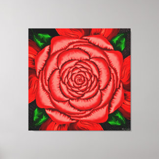 Impressão Em Tela Rosa Rubi Radiante
