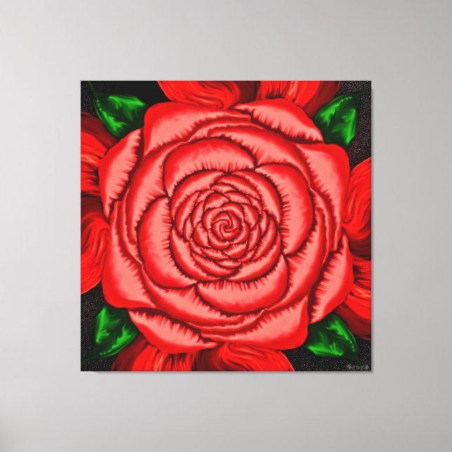 Impressão Em Tela Rosa Rubi Radiante (Frente)