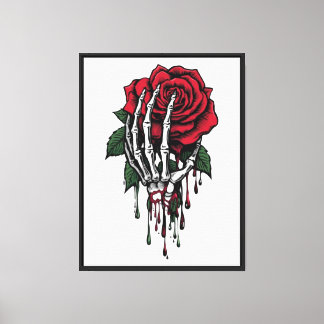 Impressão Em Tela Rosa Sangrenta