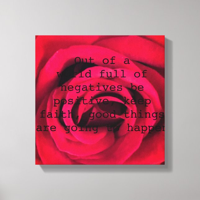 Impressão Em Tela Rosa Vermelha (Frente)